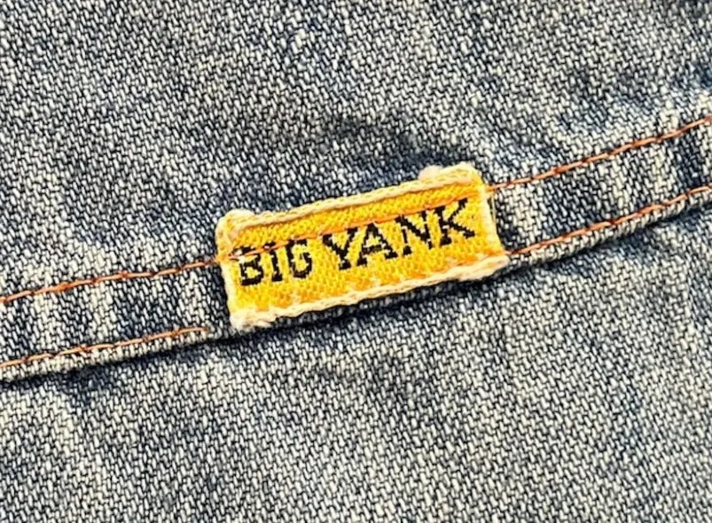 1970s Big Yank Double Zipper Well Faded Bell Bottom Jeans