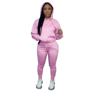 2 Piece Cotton Two Piece Pants Set Women Fall Winter Two Pieces Jogger Tracksuit Set Women Sweatshirt Set