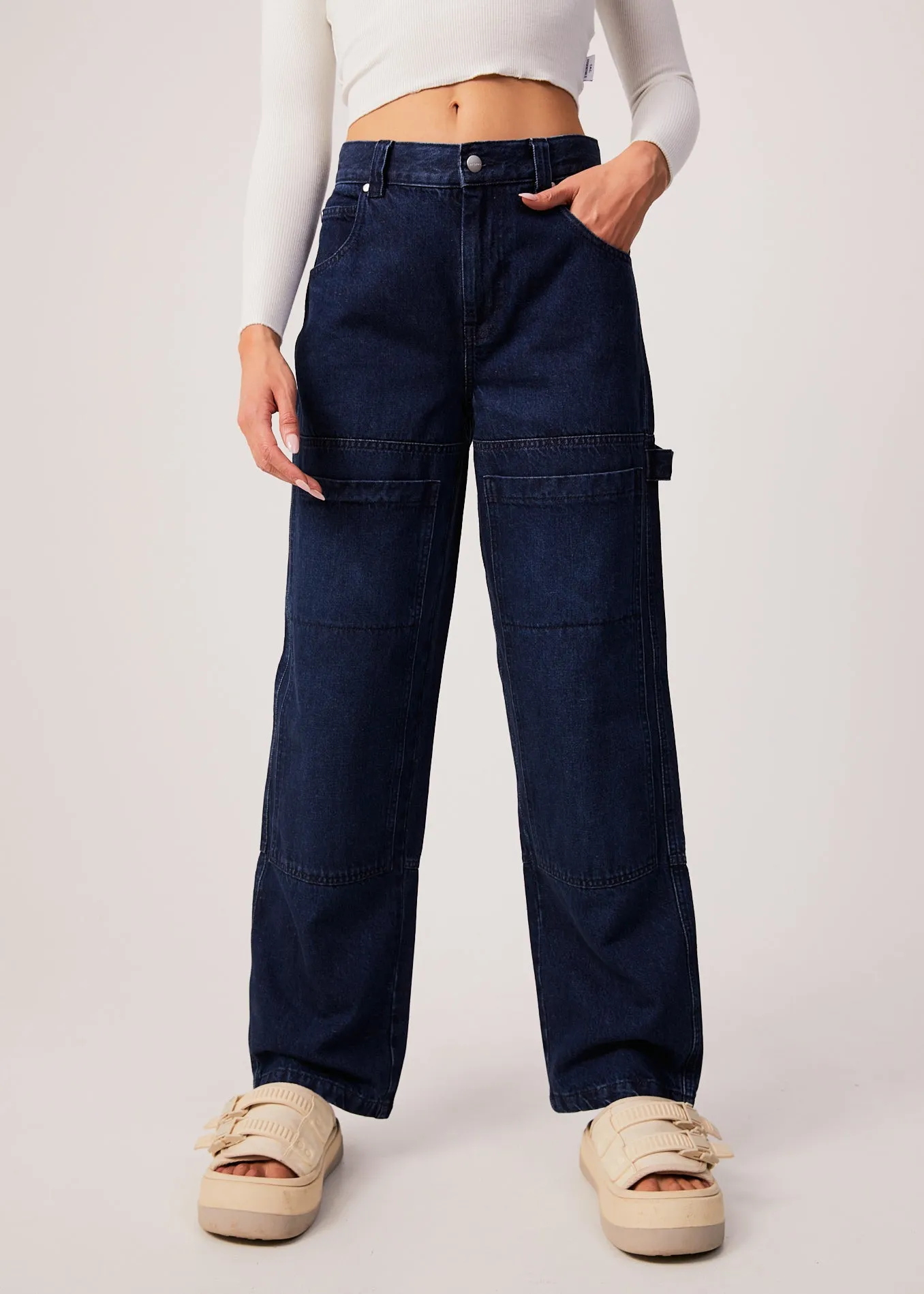 AFENDS Womens Moss - Denim Carpenter Jeans - Original Rinse