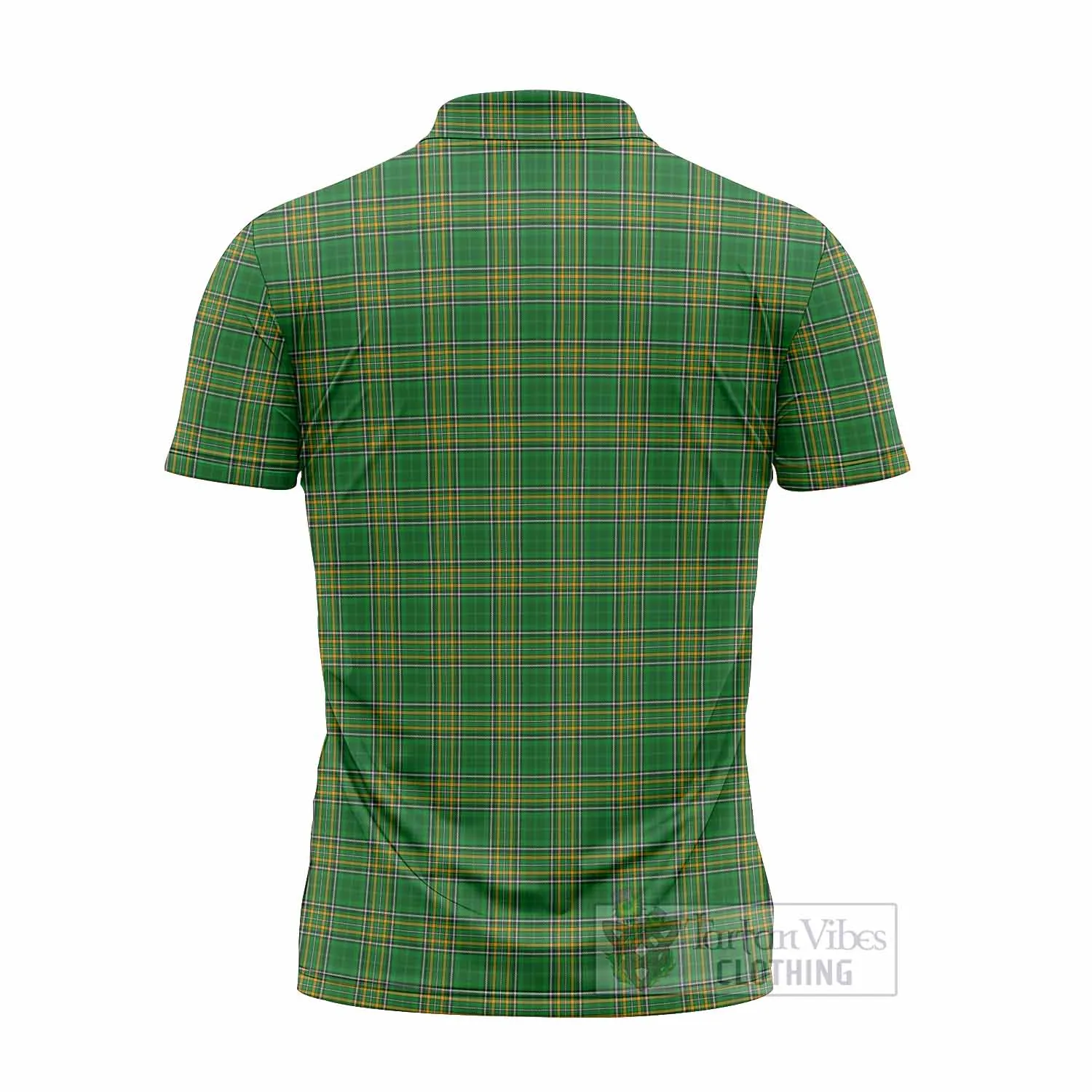 Beaumont Irish Clan Tartan Zipper Polo Shirt with Coat of Arms