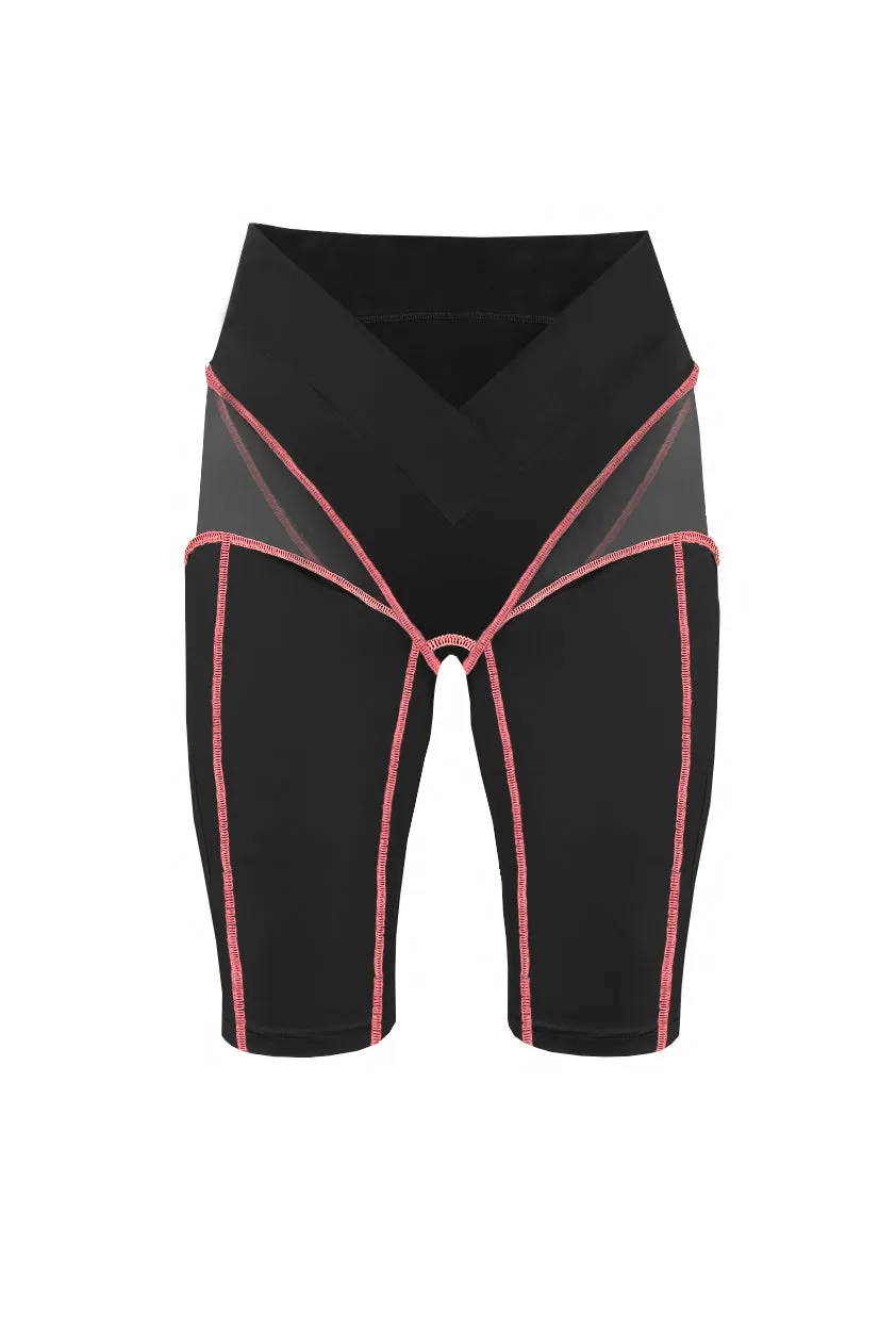 Black High-Waist Slim Fit Bike Women's Shorts