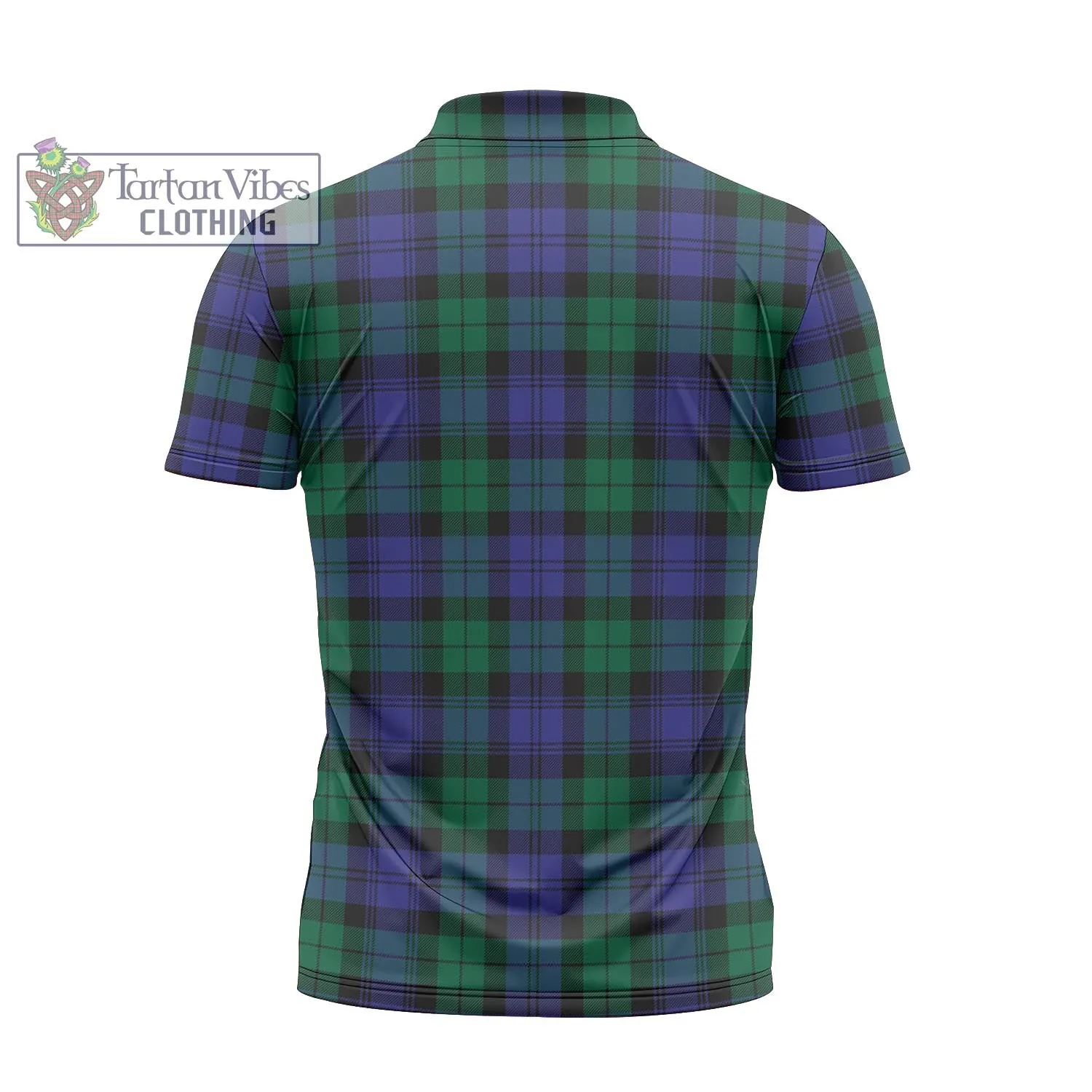 Black Watch Modern Tartan Zipper Polo Shirt