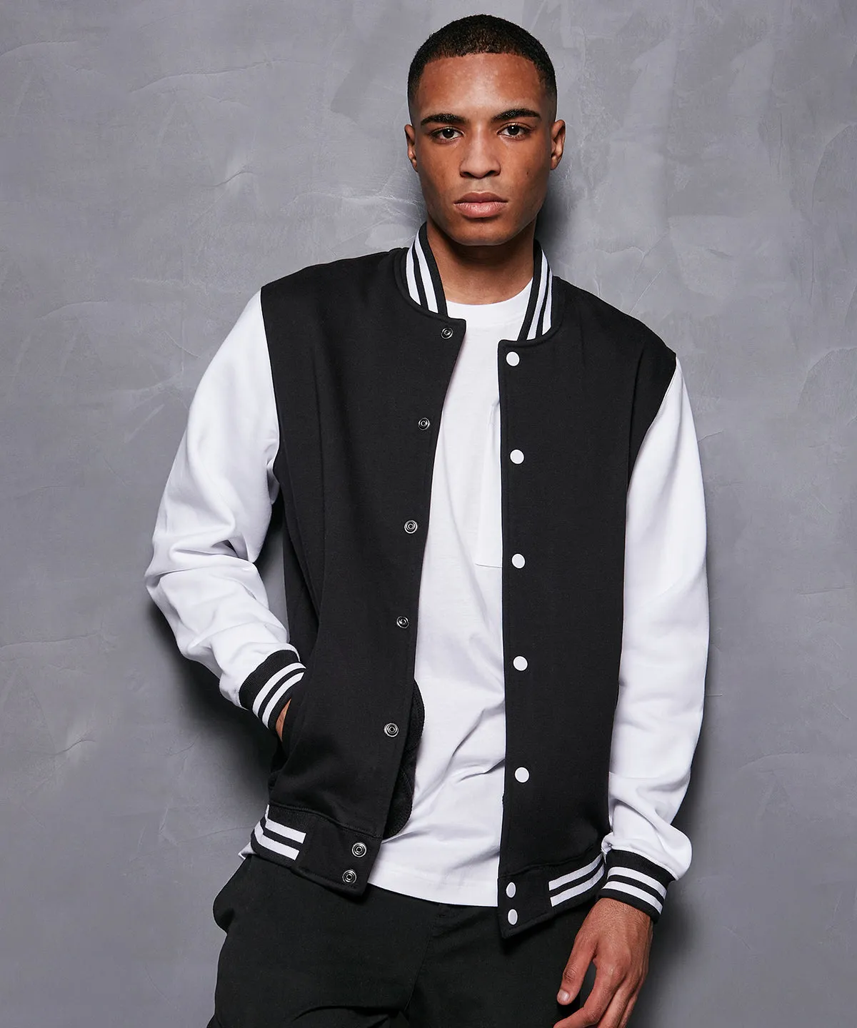 Black/Heather Grey - Basic college jacket