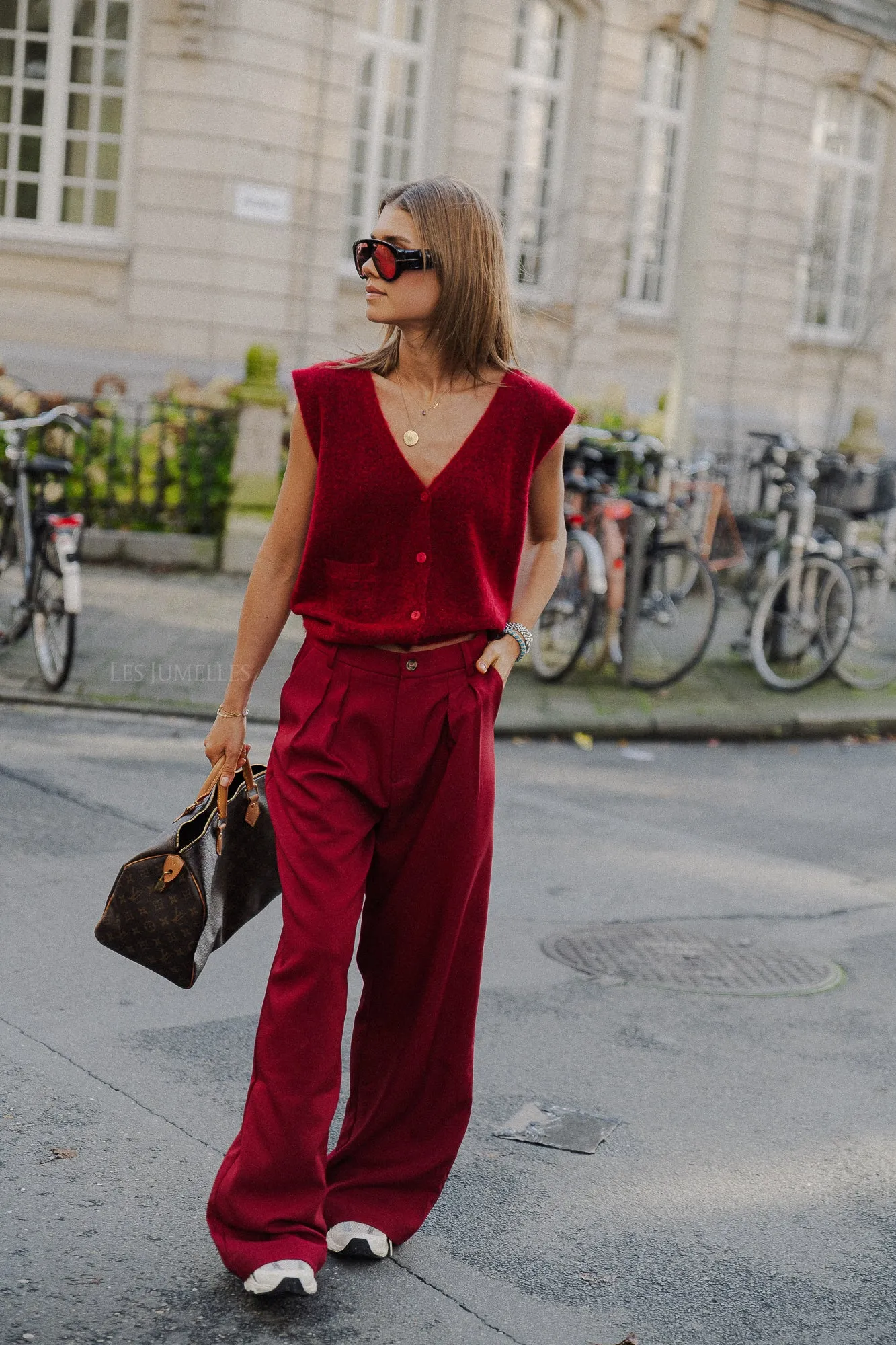 Bonnie gilet cherry red