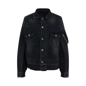 Classic Denim x Nylon Twill Jacket in Black