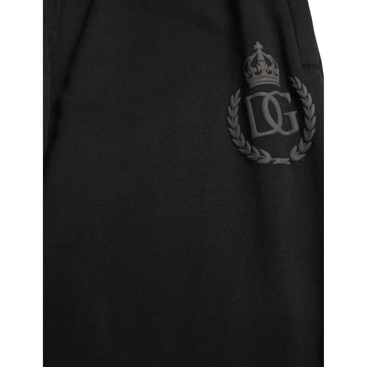 Dolce & Gabbana Elegant Black Cotton Joggers with Logo Embroidery