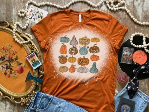 Doodle Pumpkins Bleached Shirt