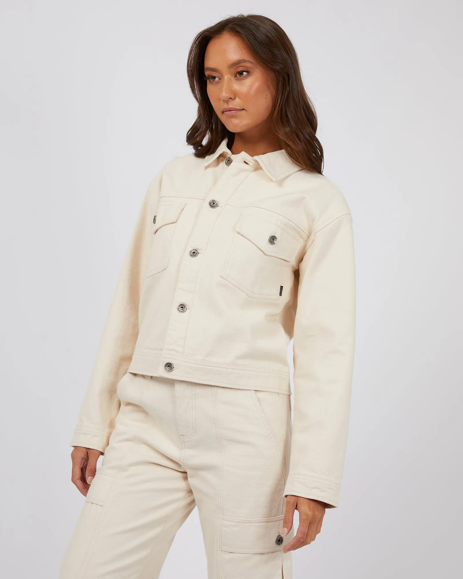 Dove Cropped Jacket Beige