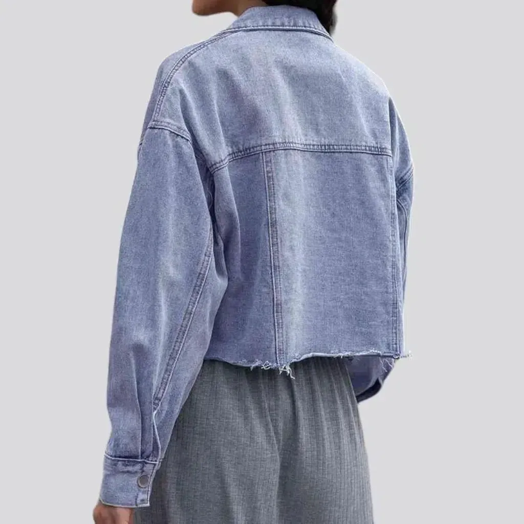 Fashion light-wash denim jacket for ladies