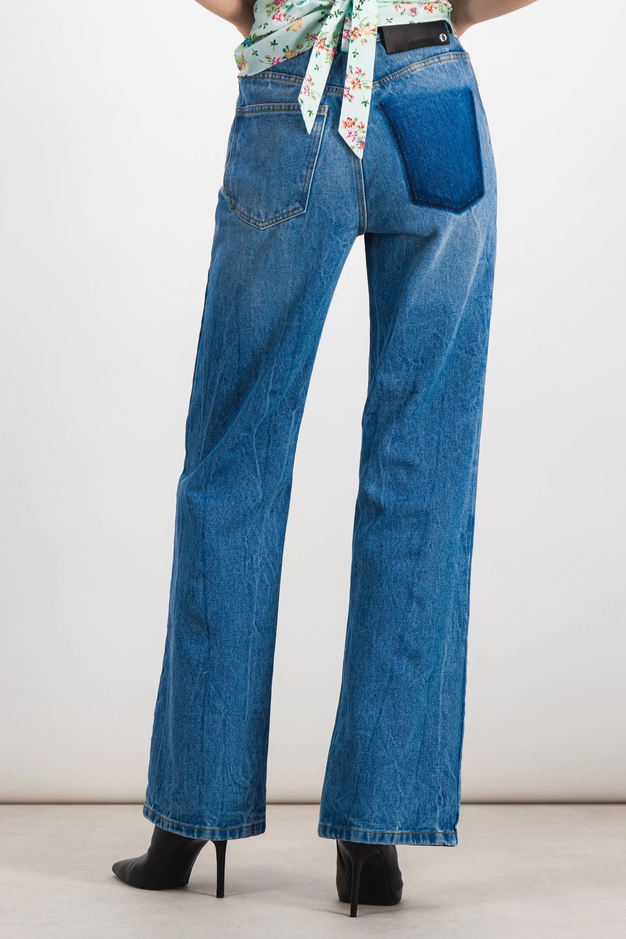 Flared denim jeans