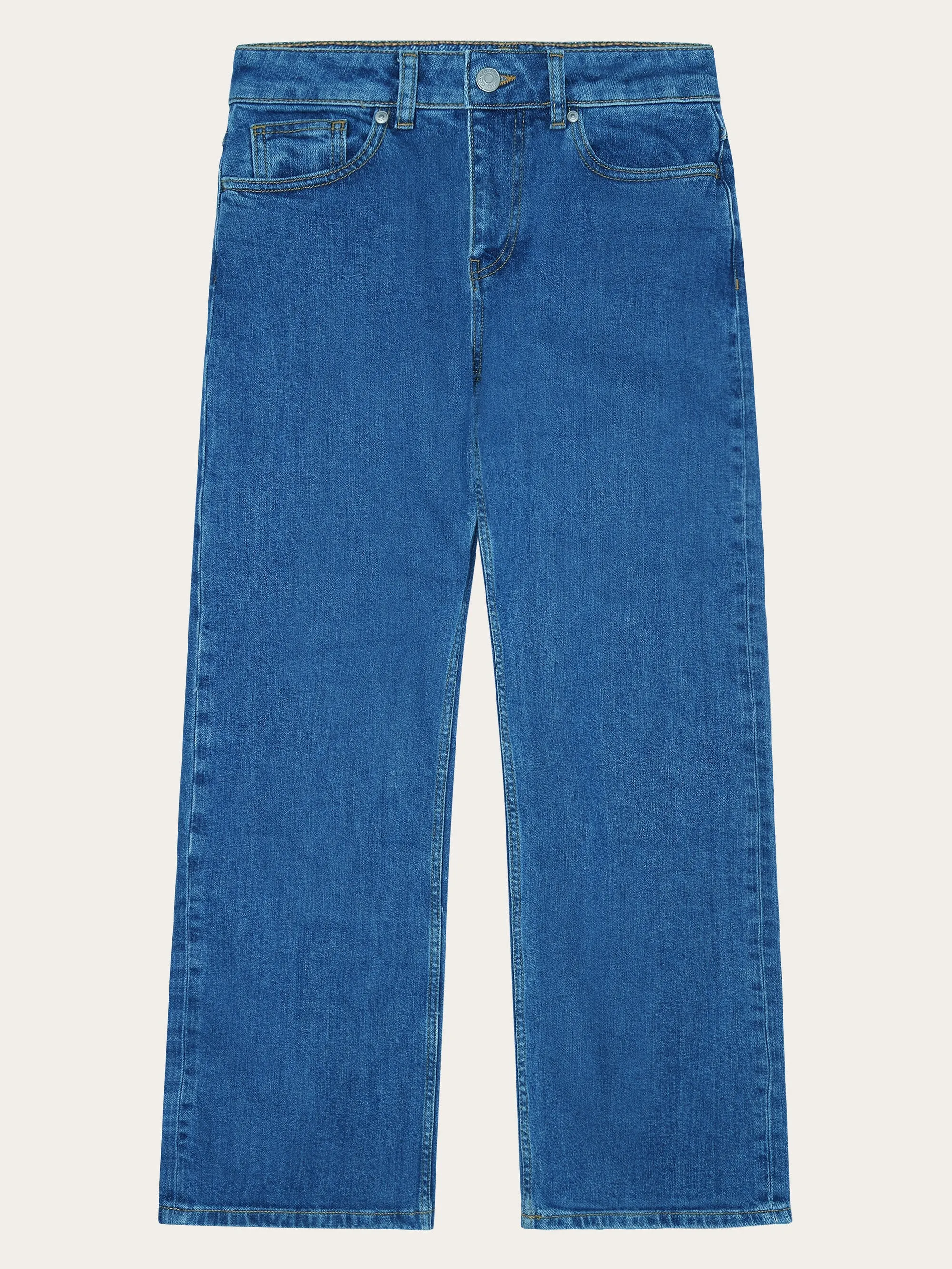 GALE straight mid-rise medium blue 5-pocket jeans - Medium Blue