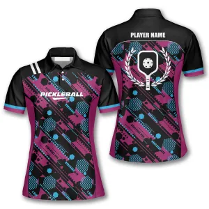 Hexagon Pattern Custom Pickleball Polo Shirts for Women