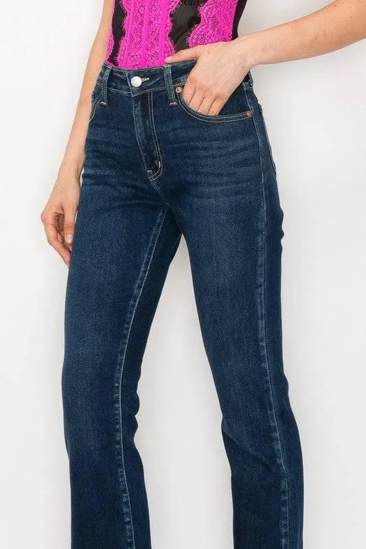 High rise skinny bootcut jeans