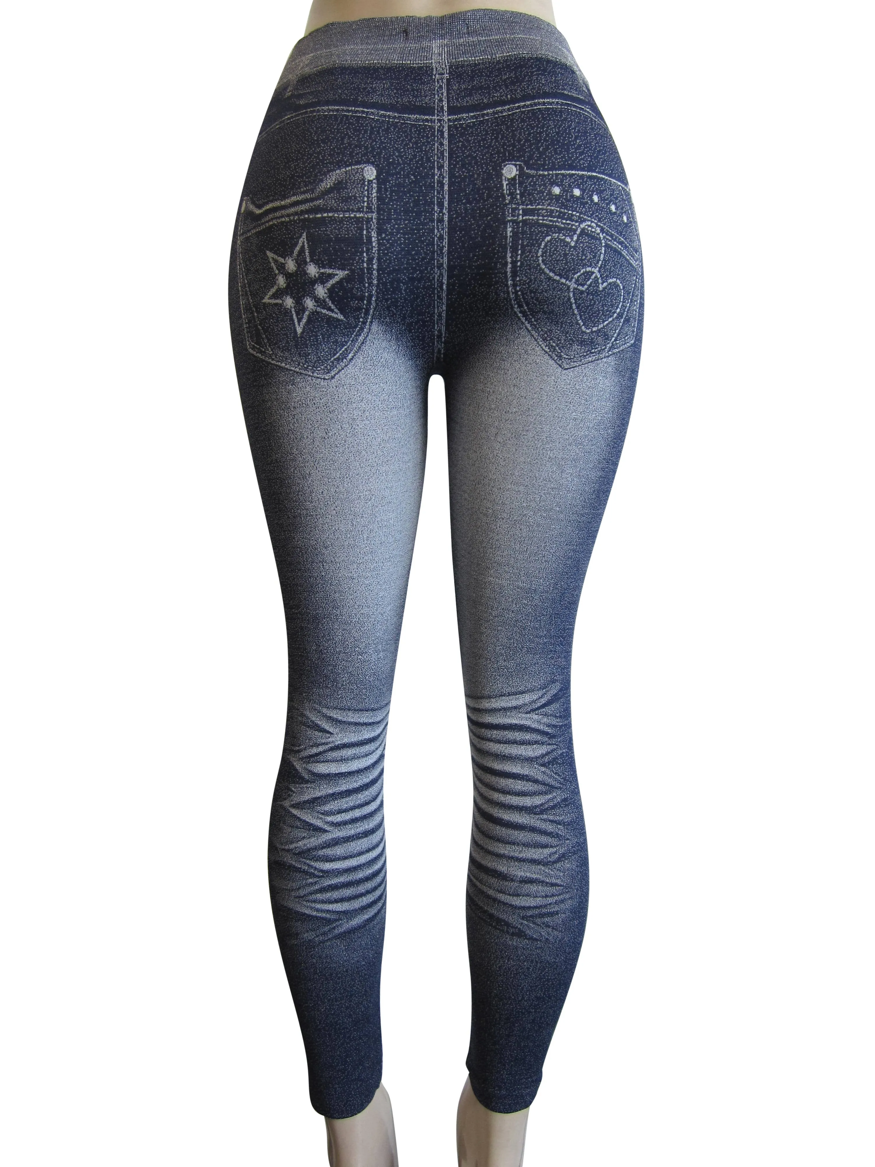 Leggings - Printed Denim Look   (FAB-9386)