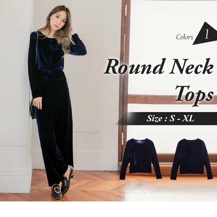 LONG SLEEVE ROUND-NECK TOPS