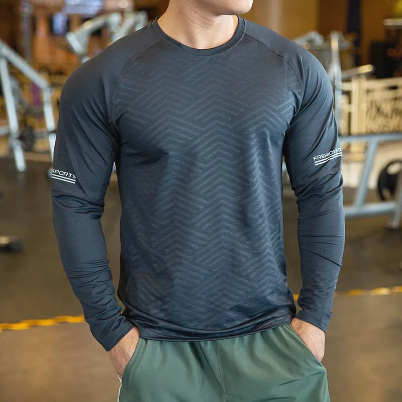 Men Compression Sport Shirts Fitness Elasticity Sweatshirt Breathable Training Sportswear Quick Dry Training Tops Muscle Tees