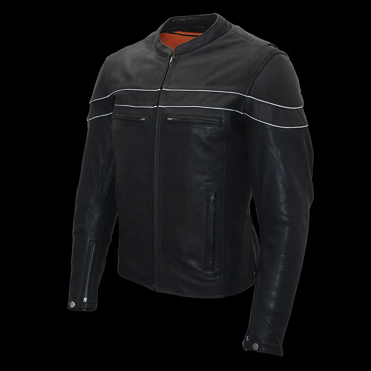 Milwaukee Leather ML1408 Men's Black 'Savage' Sporty Crossover Leather Jacket