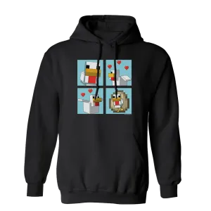 Minecraft Blue Chicken Family Fleece Hooded Sweatshirt