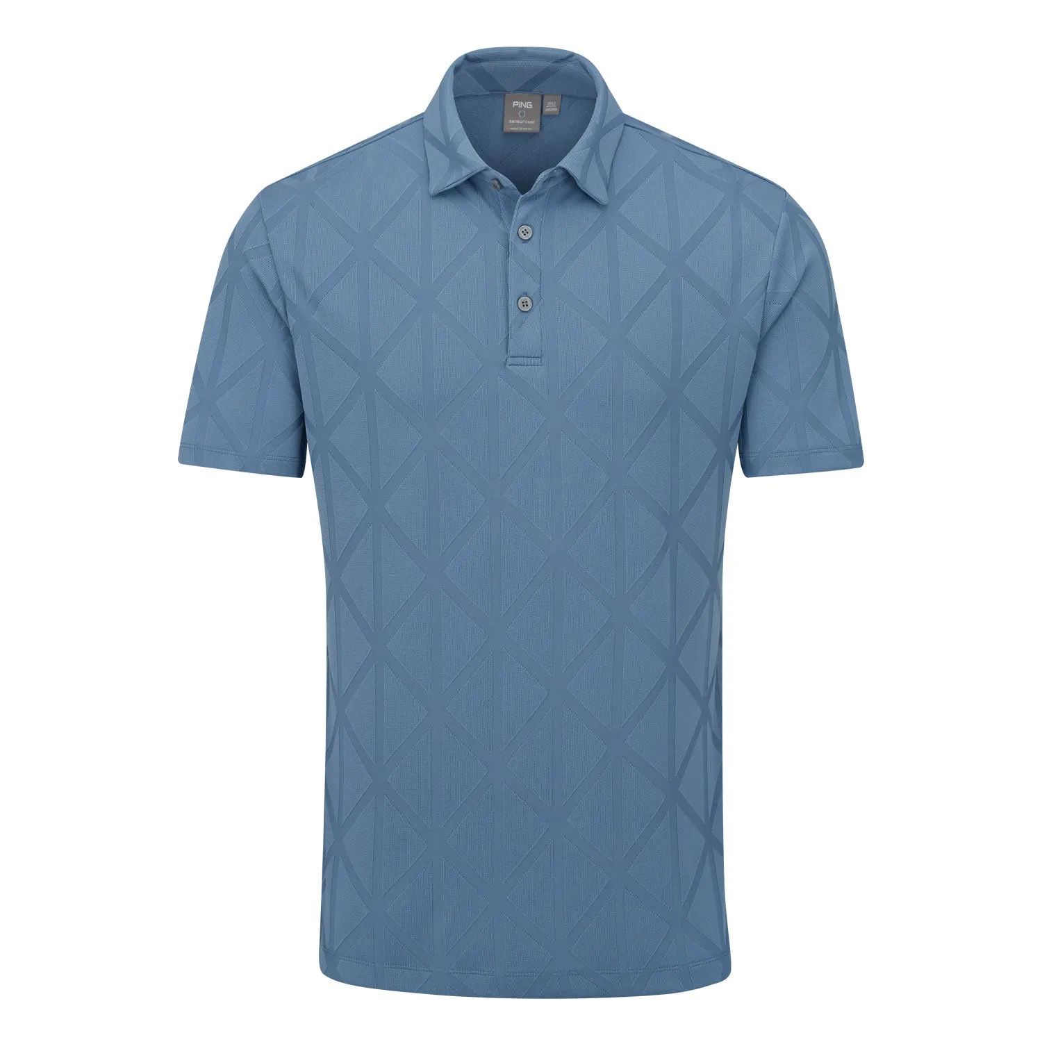 Ping Lenny Jacquard Golf Polo Shirt - Coronet Blue