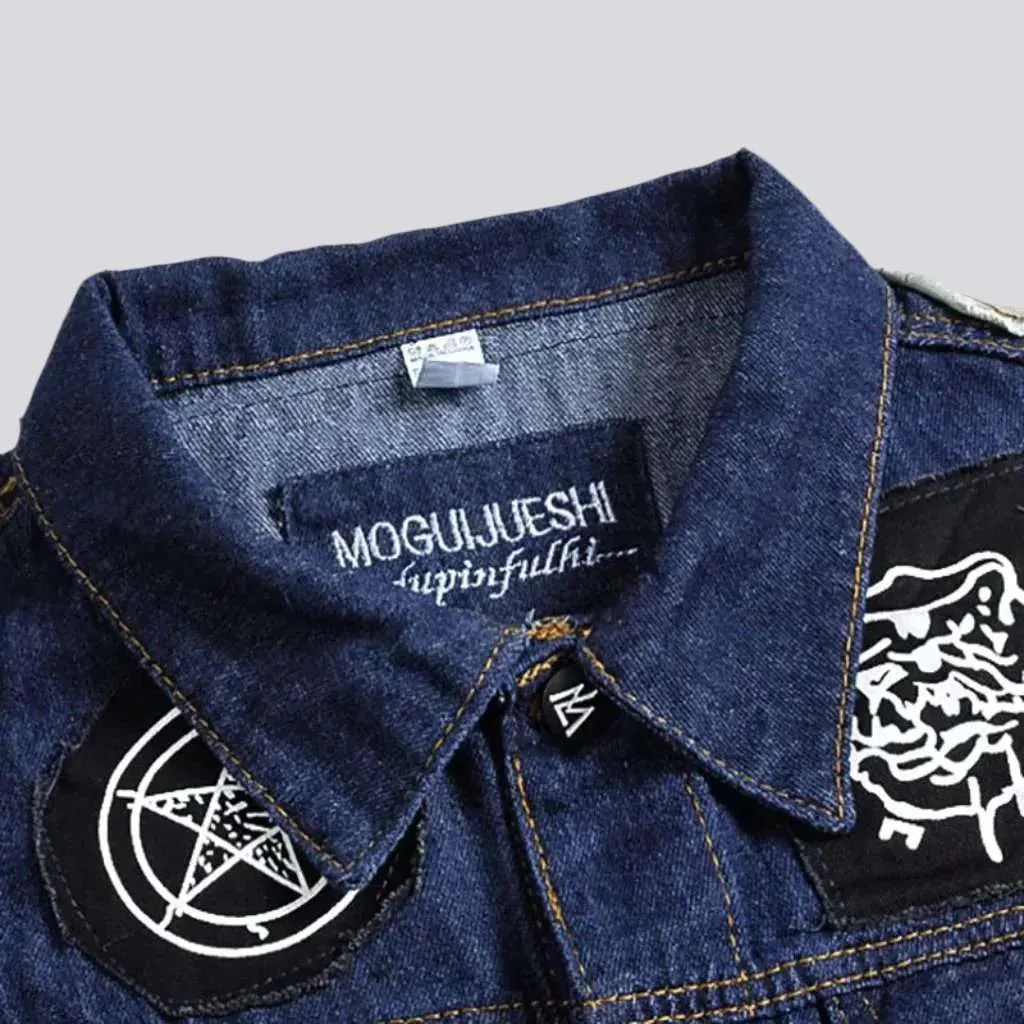 Punk rock style denim jacket