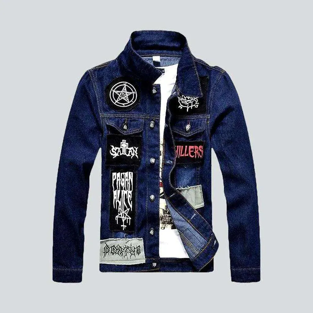 Punk rock style denim jacket