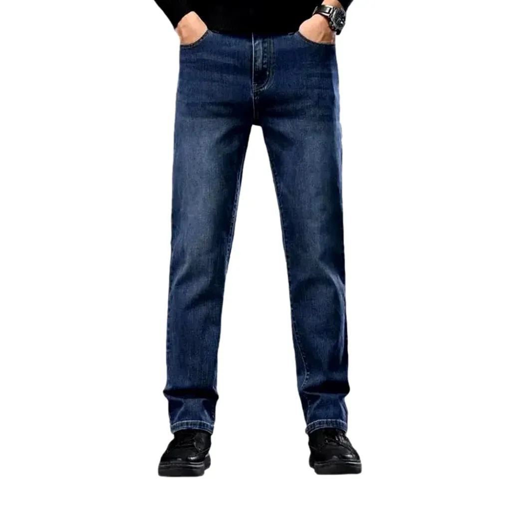 Retro tapered high-rise casual men's jeans