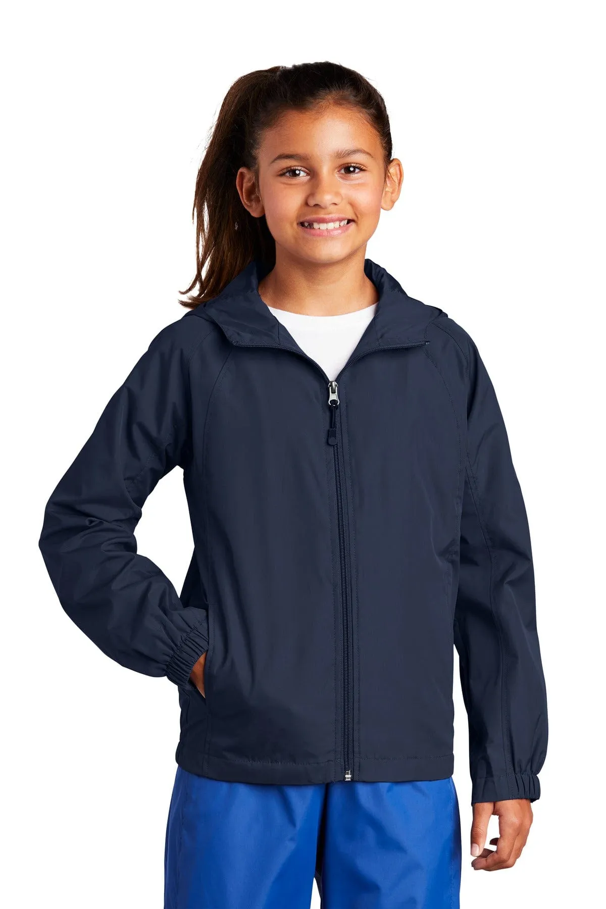 Sport-Tek YST73: Youth Hooded Raglan Jacket