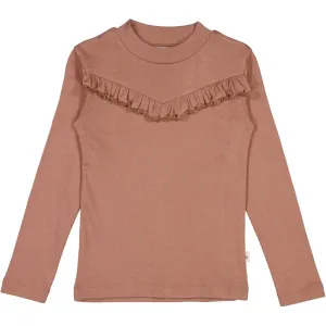 T-Shirt Rib Ruffle - vintage rose