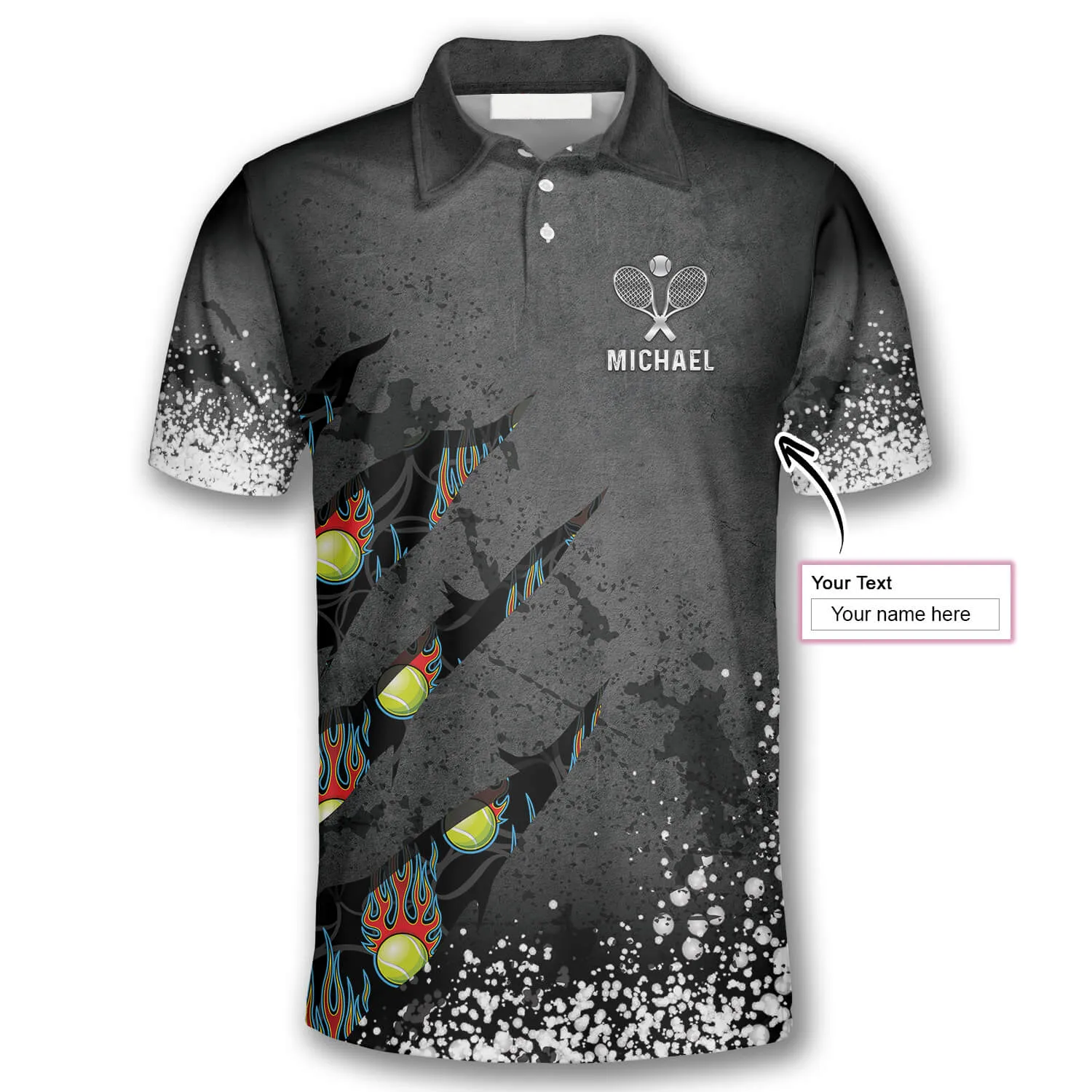 Tennis Paint Splash Custom Tennis Shirts for Men