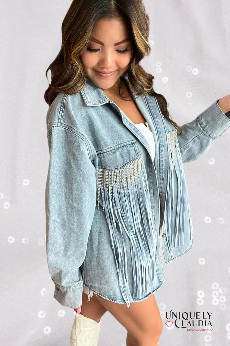 Tyra Double Fringe Denim Shacket