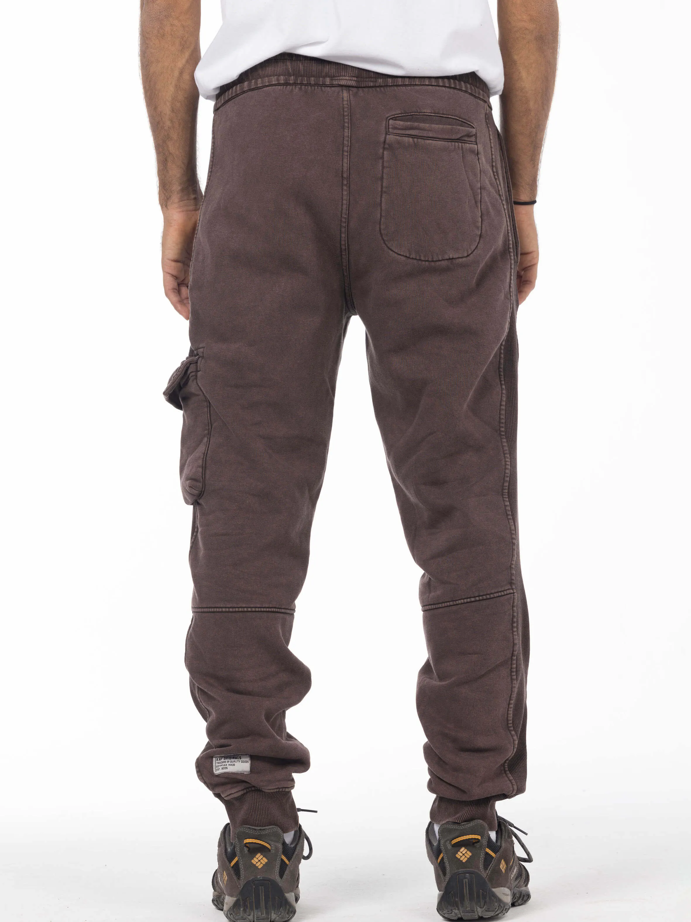 Unisex Acid Washed Winter Joggers - Brownish