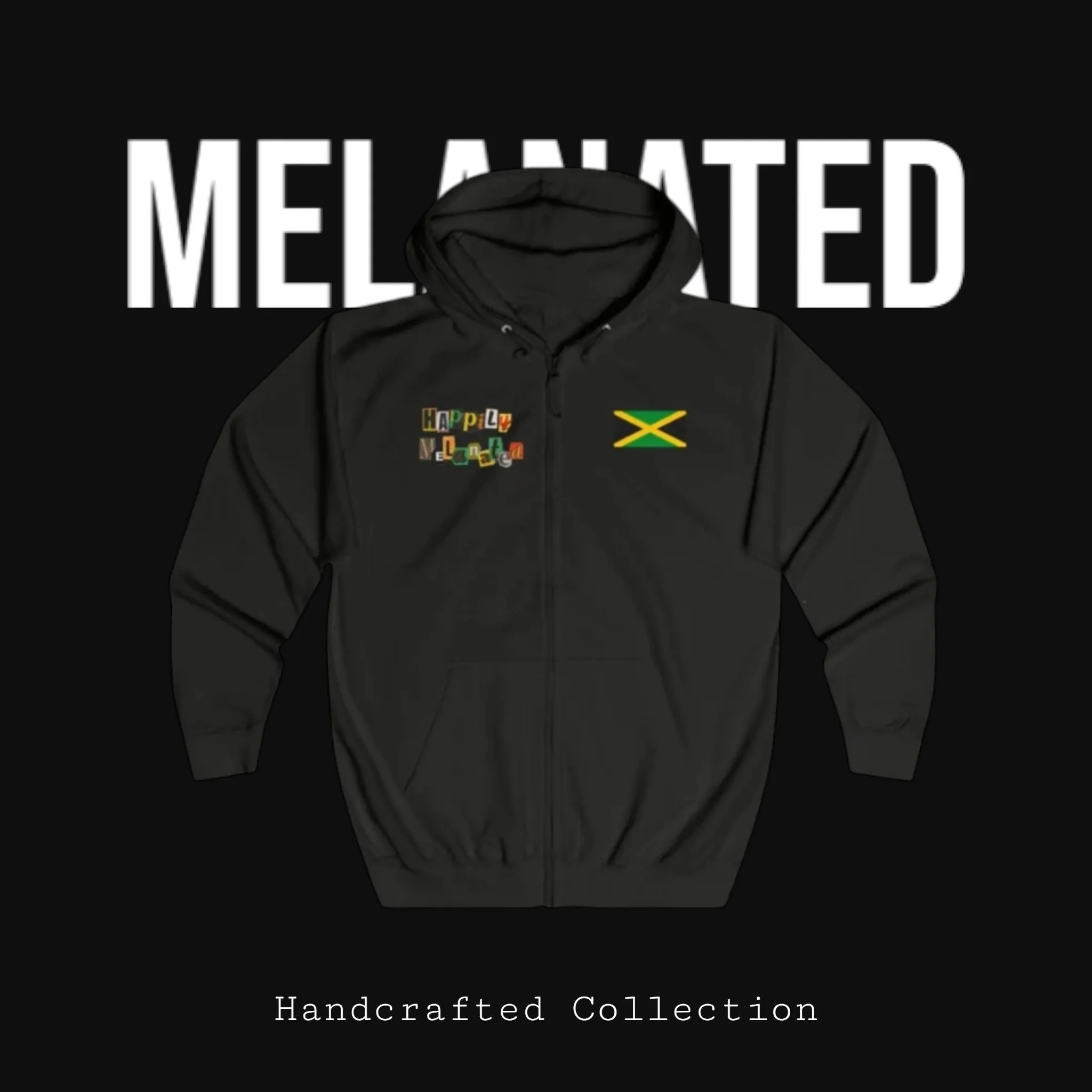 Unisex Graphic Hoodie with Hand Drawn Jamaican Flag Art , Trendy Casual Wear