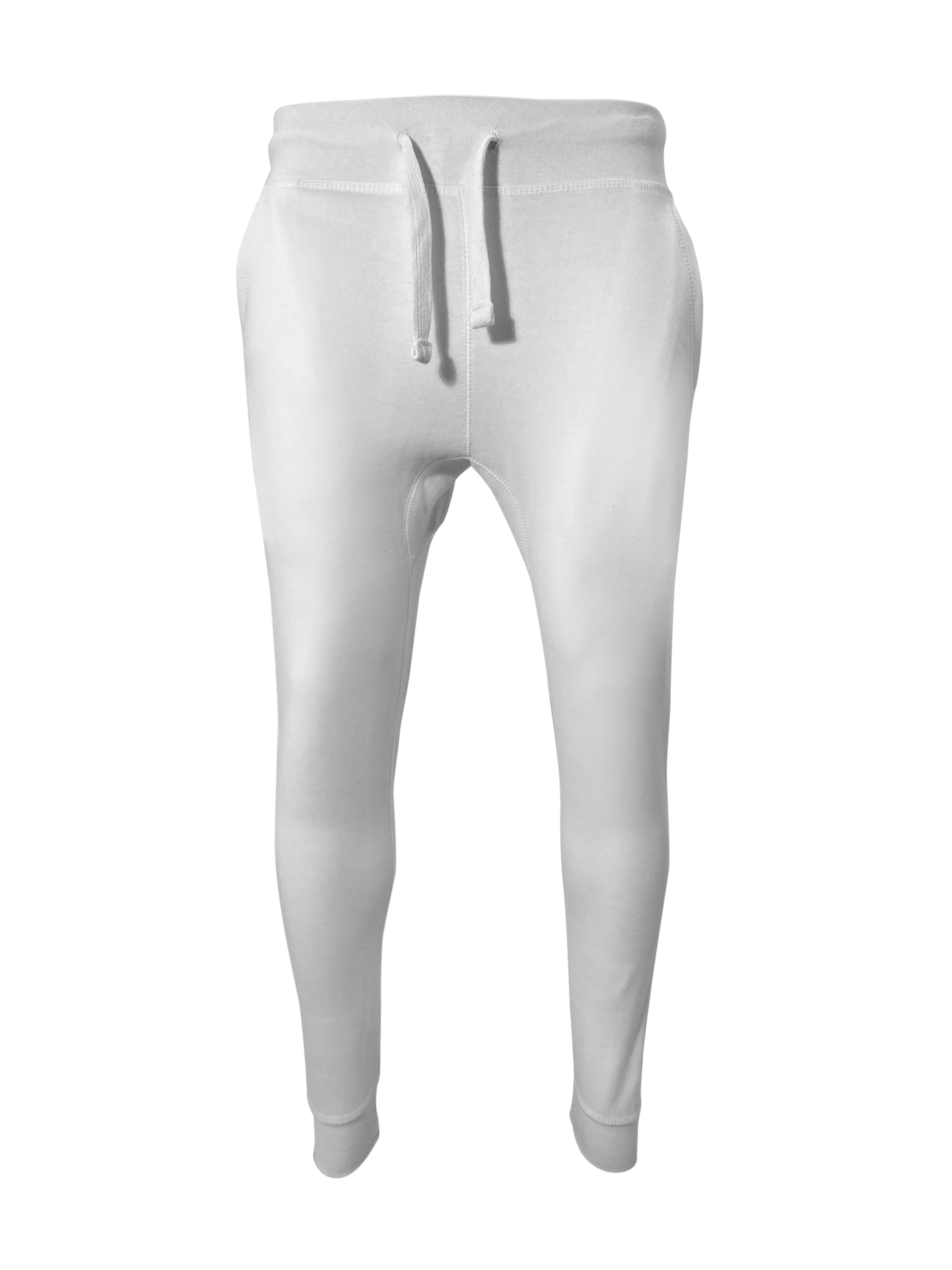 Venley Women's MADE IN USA White Slim-Fit Fleece Joggers