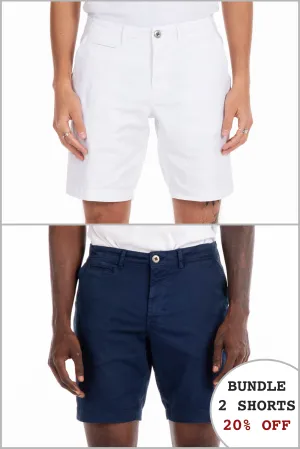 Walden 9" Chino Short 20% Off Bundle - White and Navy