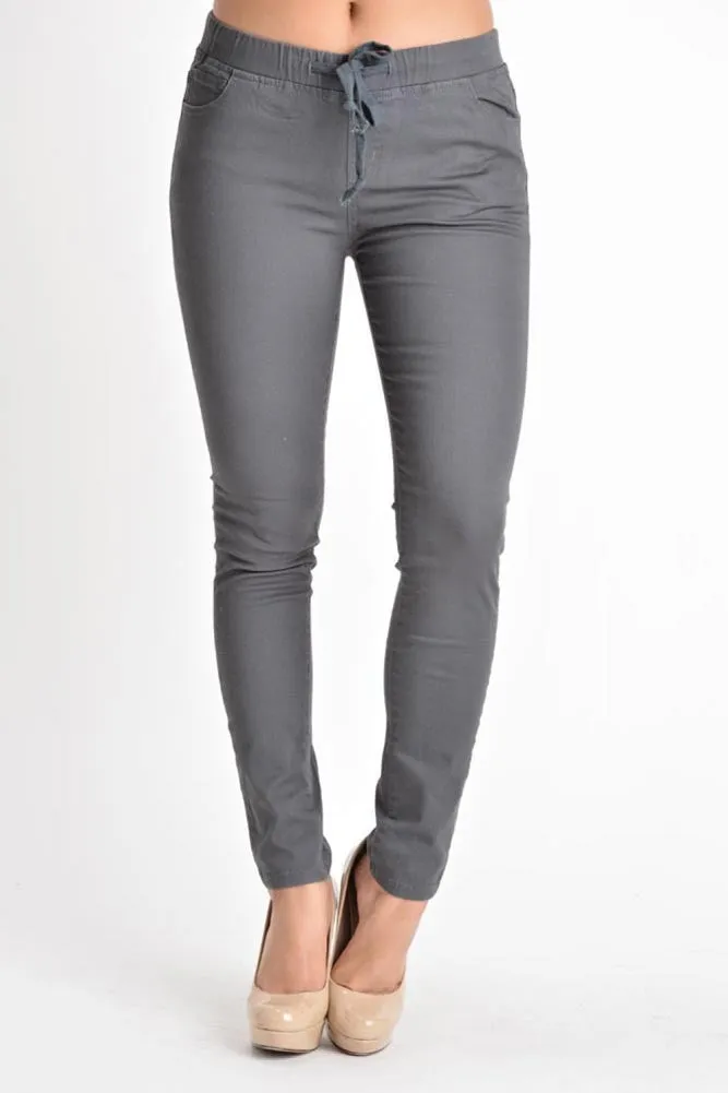 Women's Skinny Twill Jogger Pants