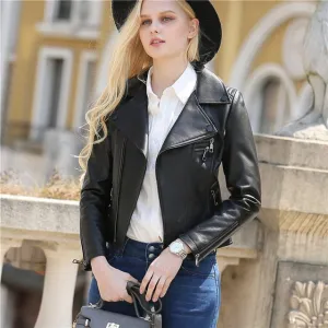 Womens Slim Fit Fashion Leather Jacket